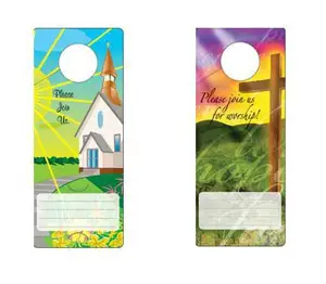 Hot Selling flyers to hang 300gsm waterproof flyers custom design flyers printing Door Hangers