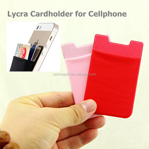 Té<span class=keywords><strong>l</strong></span>éphone portable lycra ID carte smart portefeuille spandex titulaire de la carte de crédit pour <span class=keywords><strong>l</strong></span>'iphone, samsung - Product Image 2