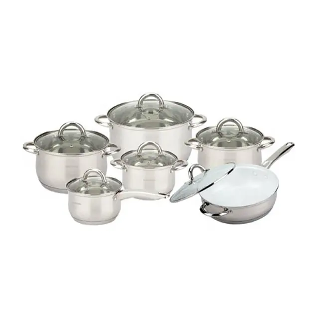 Và Đồ Dùng Nhà Bếp Cookware Set Home Starter Với Nấu Ăn Nồi Kim Loại Thép Bếp Gas Bếp Cảm Ứng Tiền Tệ Không Gỉ