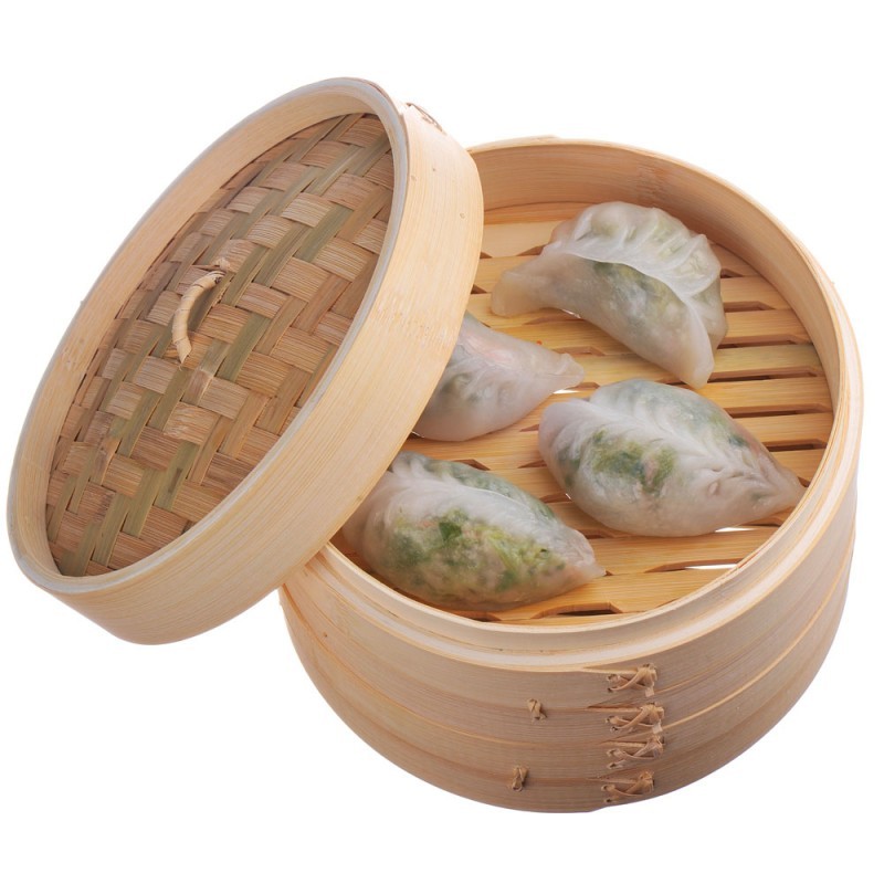 Round Bamboo Food Steamer Mini Dim Sum Bamboo Steamer Basket