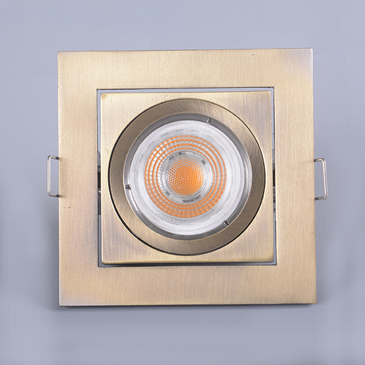 Red Brass Square Recessed Ceiling Light For Corrido RoHS Certified