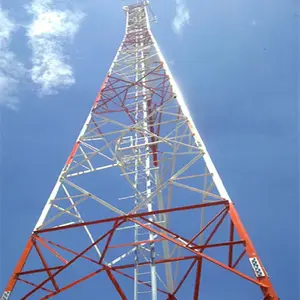 La apoyo gsm bts móvil de acero de ángulo de telecom radar torre