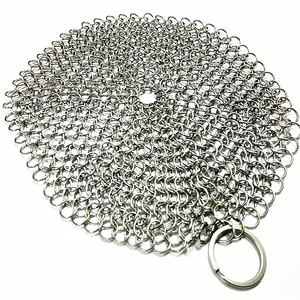 Limpiador de sartenes de hierro fundido de 7 ''* 7'', depurador de malla de alambre de acero inoxidable, técnica tejida, servicios de doblado de corte incluidos SS - Product Image 3