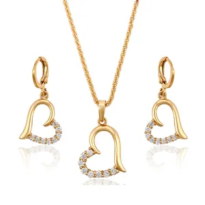 63791 Xuping new arrival top quality 18k gold jewelry two pieces set