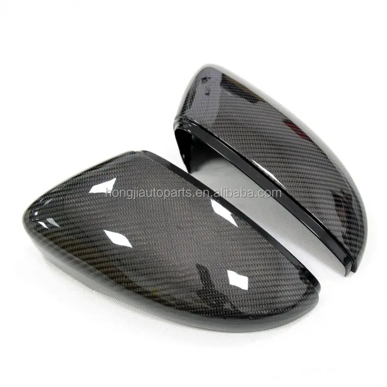 Car Carbon Fiber Side Door Mirror CoverためVW Passat CC Jetta Bora Beetle EOS Scirocco