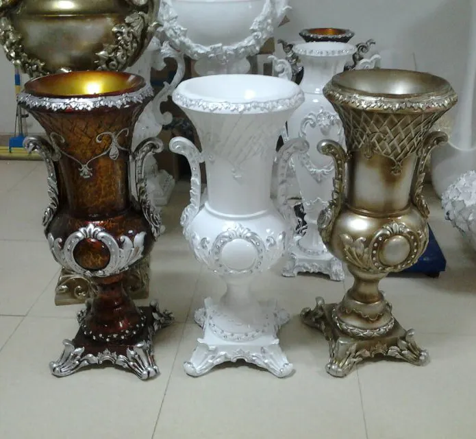 Антикварная декоративная ваза из стекловолокна и меди для дворца