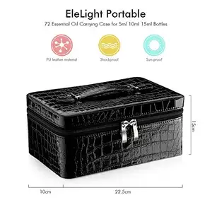 Caja de paquete de Eva de botella de aceite esencial carcasa dura PU cuero negro estuche de maquillaje