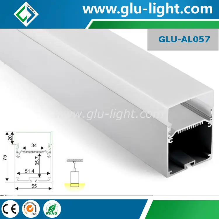 China proveedor comercial colgante montado Alu perfil LED de aluminio canal