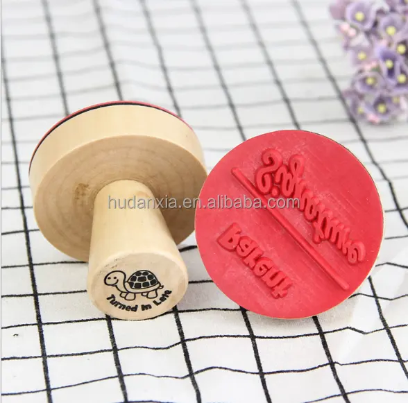 Factory direct wood handle environmental round wood seal /stamp toy children's toys wooden seal custom wholesale