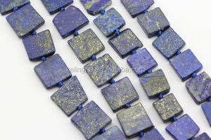 Perles en vrac de <span class=keywords><strong>Lapis</strong></span> Lazuli naturel et autres pierres précieuses bleues pour la fabrication de bijoux, bracelets et colliers, certifiées GIC, 16x16x7mm - Product Image 2