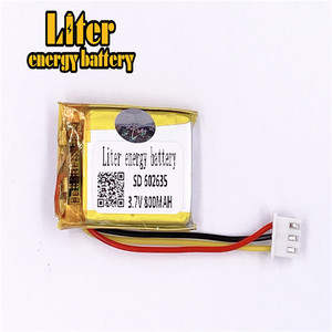 Socket 2.5-3 P 3.7 V 602635 800 mah lipo battery Rechargeable solar li ion polymer lithium battery with PCM - Product Image 1