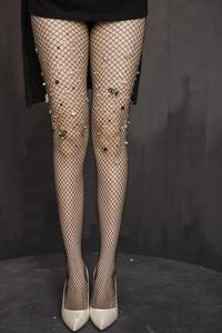Rongrong Flower Design <strong>Fishnet</strong> Diamond Stockings <strong>Rhinestone</strong> Pantyhose <strong>Tights</strong> - Product Image 5