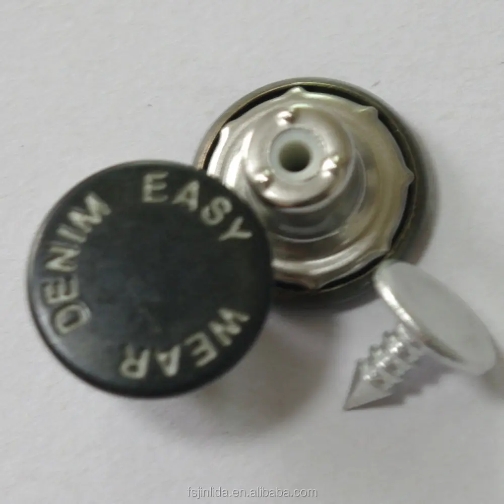 20mm 14mm Metall 65 Messing kontrastiert Zinn Farbe Jeans Schaft knopf für Denim/Waschbecken Logo Knopf Fabrik