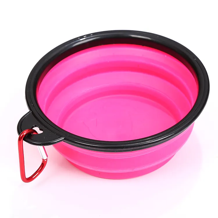 hot sell amazon Collapsible Dog Bowl, Foldable Expandable Cup Dish for Pet Cat Food Water Feeding Portable Travel Bowl