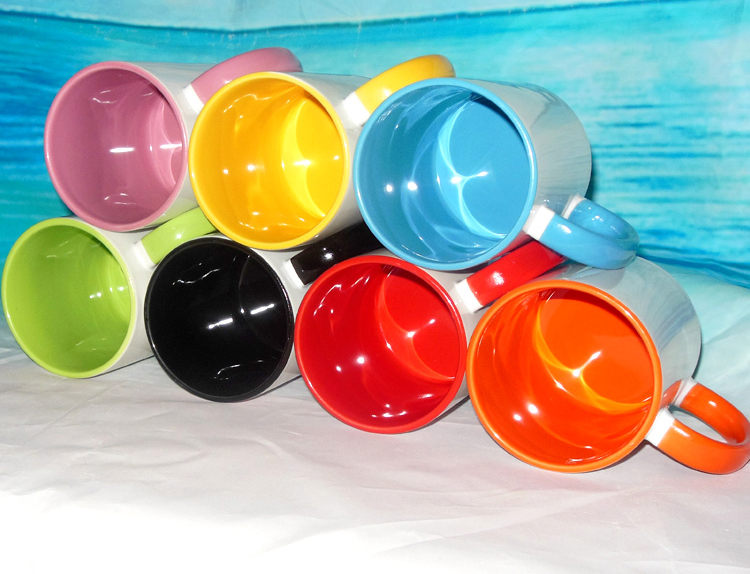 Haonai 11OZ mug colorful mug with coating color inside sublimation mug