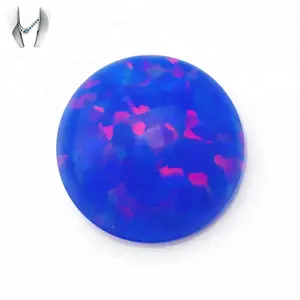 Beautiful Round Shape Blue Color Synthetic Opal Stone