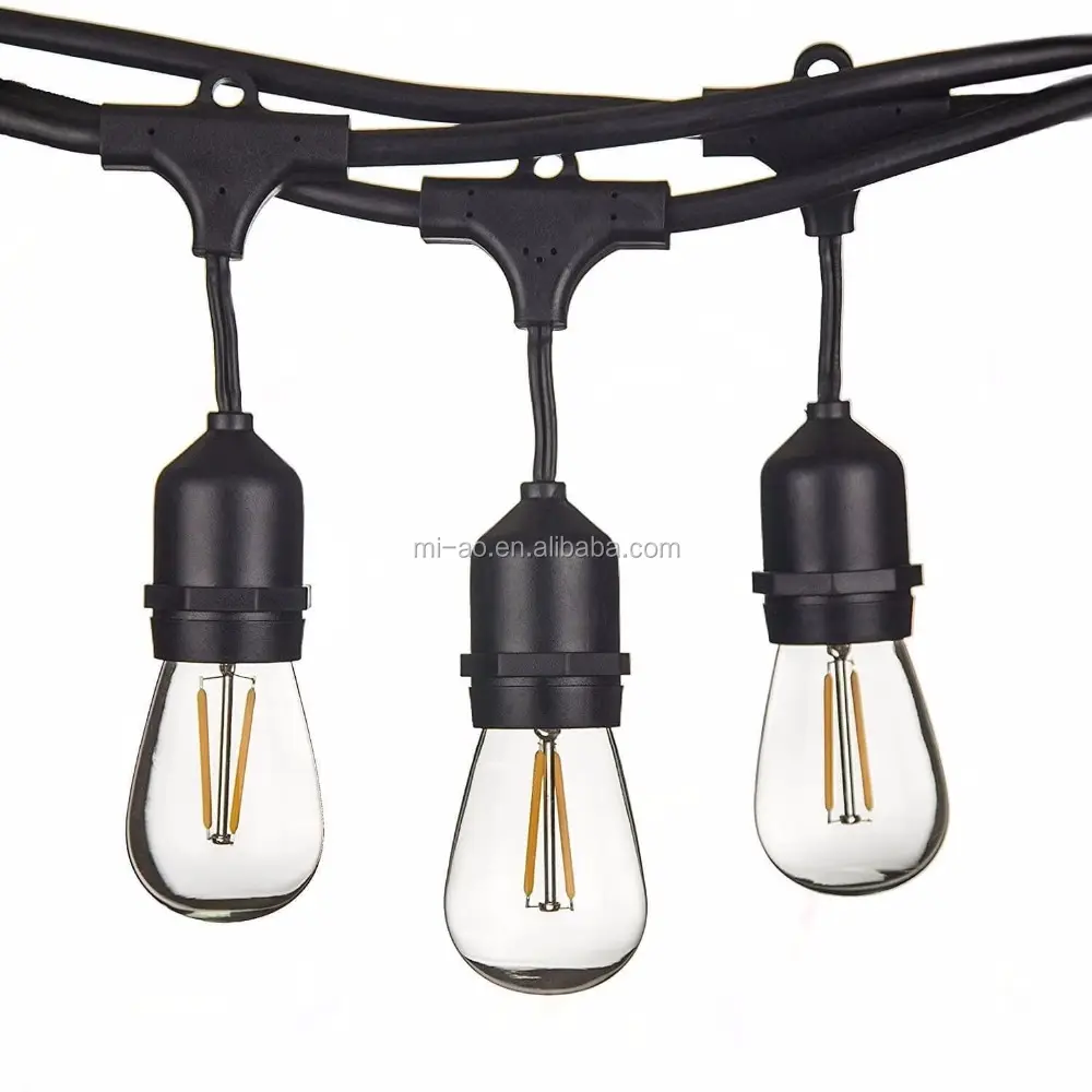 Festoon Weatherproof Lights with Hanging Sockets commercial outdoor string lights