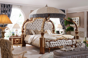 Italiaans/Frans Rococo Luxe Slaapkamer Meubilair, Dubai Luxe Slaapkamer Meubilair Set - Product Image 2
