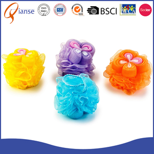 Doux éponge de bain pas cher <span class=keywords><strong>corps</strong></span> frottant mix couleur PE maille bain pouf - Product Image 3