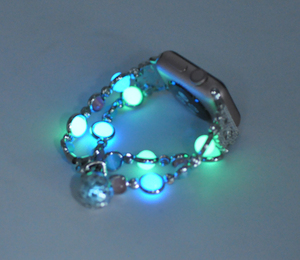 Ciondoli luminosi di lusso fatti a mano braccialetto di perle donne gemme pietre cinturini per cinturini per orologi intelligenti per cinturino <span class=keywords><strong>Apple</strong></span> 8 7 <span class=keywords><strong>49mm</strong></span> 45mm 40mm - Product Image 6