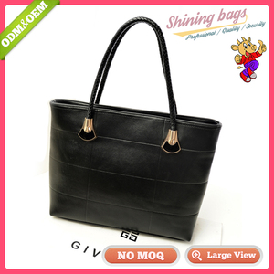 Marca de fábrica de fábrica de las compras en línea Alibaba al por mayor de moda estilo británico señora Tote Oem Negro de cuero - Product Image 1