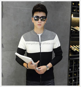 OEM Bande Hommes Cardigan <span class=keywords><strong>Zip</strong></span> Stand Col Manches Longues Fashio Tricoté Chandail - Product Image 1