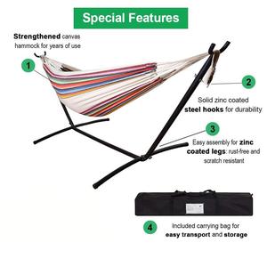 Pieghevole per Esterni Amaca con Supporto E Baldacchino Grande Due Persone Amaca <span class=keywords><strong>Stand</strong></span> Spiaggia Altalena Appesa Letto Amaca - Product Image 2