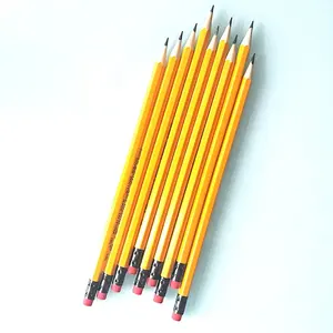 Оптовая продажа, индивидуальный логотип, офисный школьный эскиз, деревянный карандаш Hb с ластиком
