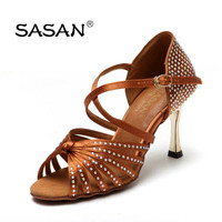 Sapatos de dança da mulher, quantidade superior, strass, mulher, clássico, sapatos de dança latina S-125, venda imperdível