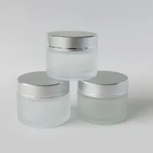 Hochwertiger Großhandel 50g 50ml Forst Glasbehälter Creme glas für cremefarbene Hautpflege
