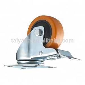 75mm Doppel kugellager PU/PVC Orange Farbe Industrie rollen rad - Product Image 6