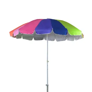 Payung Tahan Angin Luar Ruangan Besar Besar dengan Tiang Kuat, 2M, 3M, Logo Kustom, Cetak Pelangi, Pantai, Teras, Payung Matahari