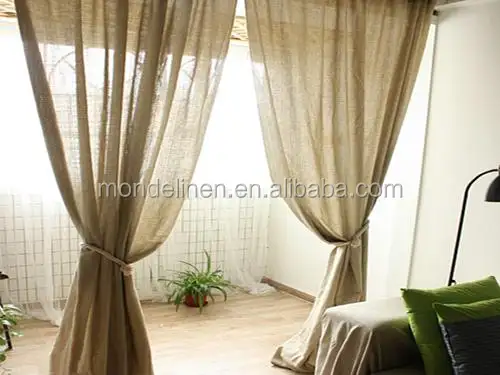 100% linen curtain with hand hemstitch