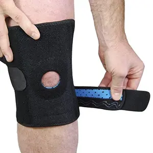 オープン膝蓋骨デュアルスタビライザー滑り止めコンフォートネオプレン調節可能なストラップ膝ブレースサポート