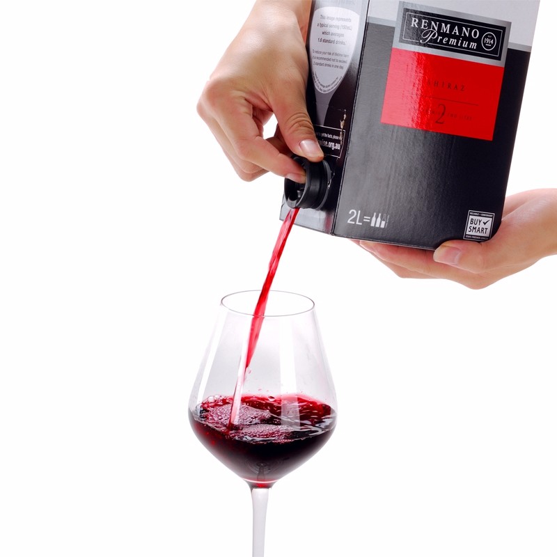 Изготовленный на заказ пластиковый 5 л винный уплотнитель стоячий мешок в коробке с клапаном-бабочкой