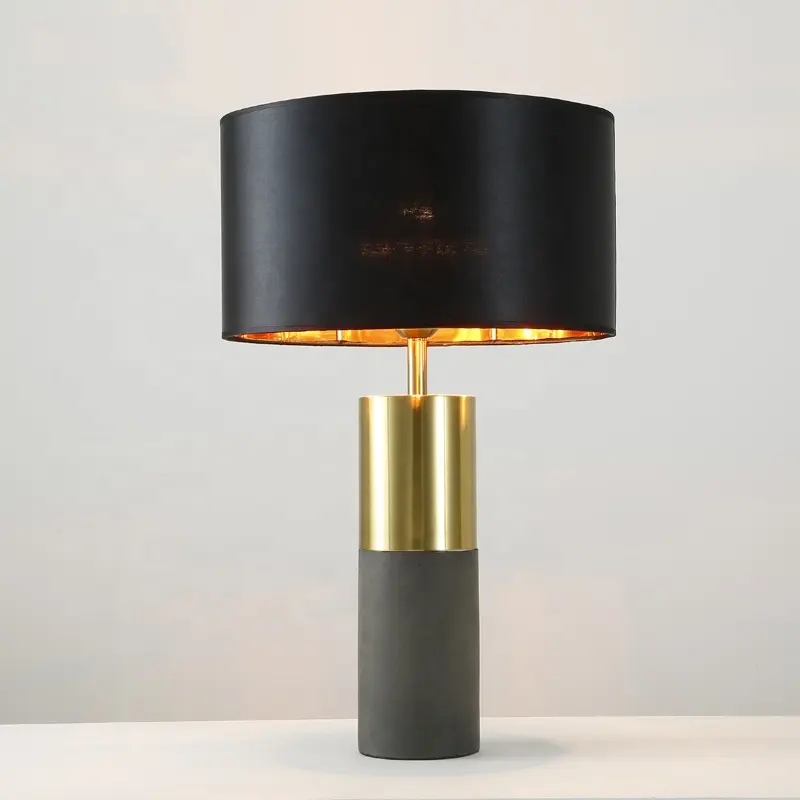 Скандинавская настольная лампа в минималистичном стиле для отеля, светодиодный металлический Настольный светильник с каменной основой