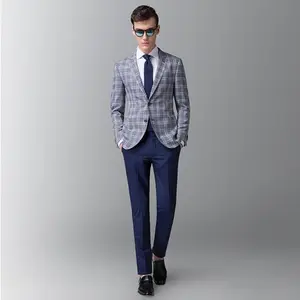 Lattice high quality 100% wool slim fit mens cheap fashion suits for business