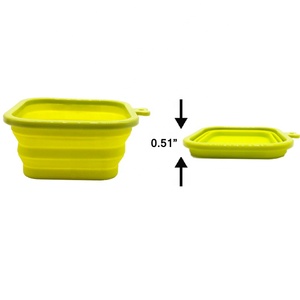 Personalizado dobrável silicone quadrado <span class=keywords><strong>pet</strong></span> tigela de alimentação dobrável viagem tigela para cães e gatos silicone plegable tigela