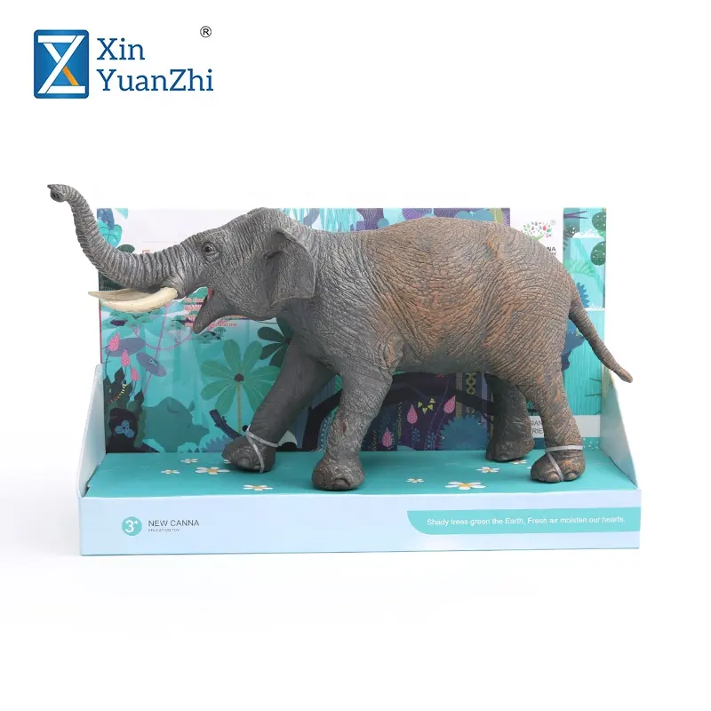 Реалистичные животные мир мягкий пластиковый слон игрушка для демонстрации модели