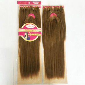 Adorable Cheveux Synthétiques 4 Pièces et une Fermeture Supérieure dans un Pack Yaki 12"14"16"18" Cheveux à Tresser Yaki - Product Image 1