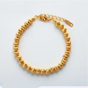 xuping jewelry beautiful women's gender yellow gold beads bracelets