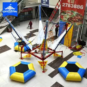 Mobile Bungee Trampoline Price New Design Mobile Bungee Trampoline For 4 Persons Bungee Jumping Trampoline For Sale
