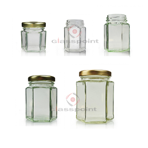 Lọ Thủy Tinh Lục Giác Trong Suốt Có Nắp Vặn Bằng Kim Loại - Product Image 3