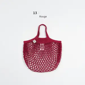 Ginzeal 2022 Foldable Eco Friendly Small Cotton Net Bag with Vegetables and Fruits