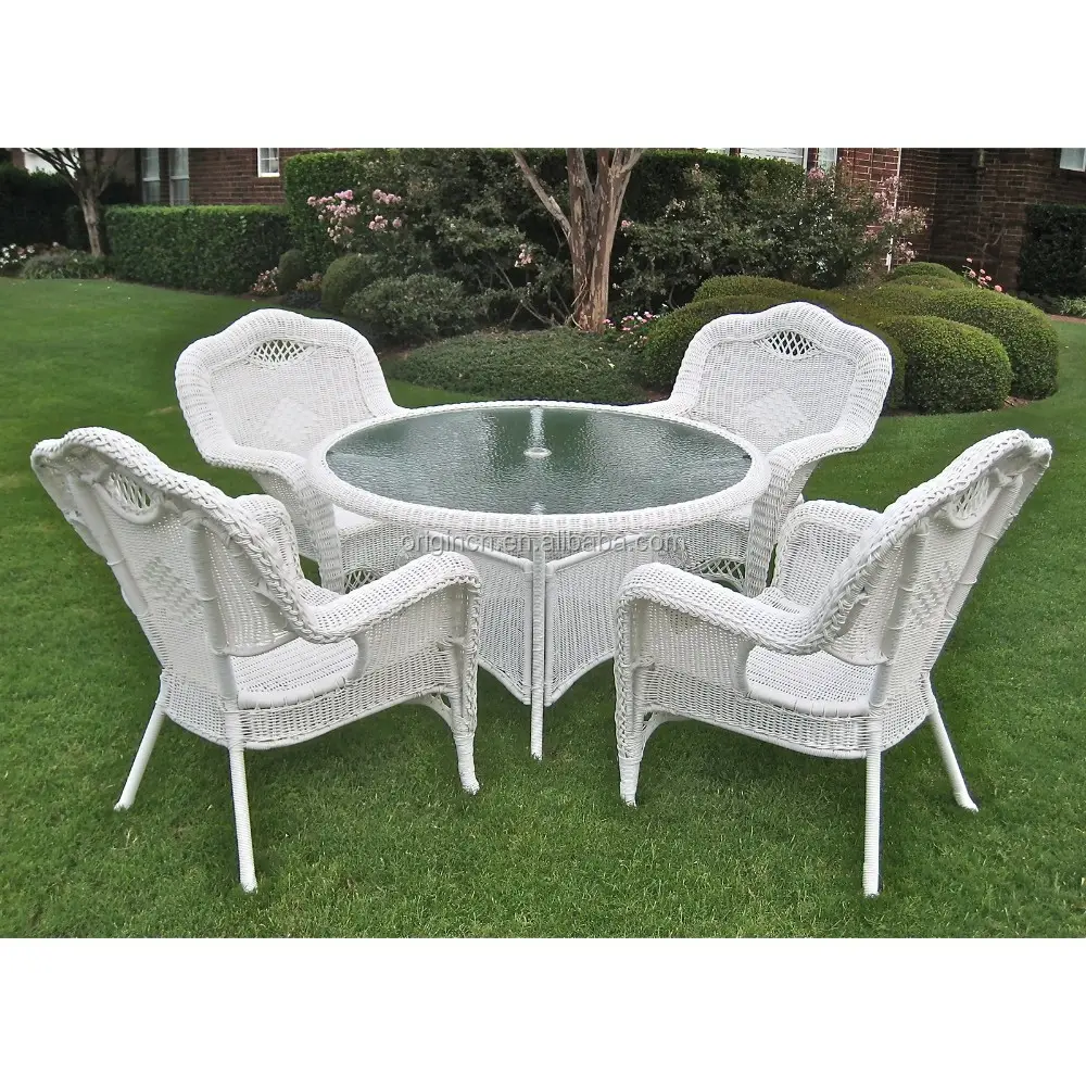 Exotic Outdoor Cafe Chat Furniture Rattan Wicker Armchair Dining Cum Coffee Table