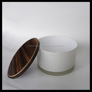 20 oz rociado blanco opaco cilindro en forma de vela de cristal ancho superior - Product Image 6