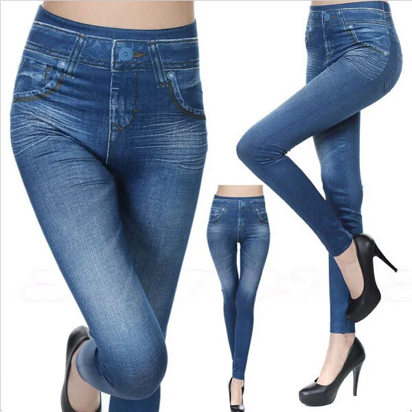 Wholesale Print Seamless Jeggings Jeans For Women High Waist Skinny Push Up Pencil Pants Plus Size Stretchy Slim Leggings