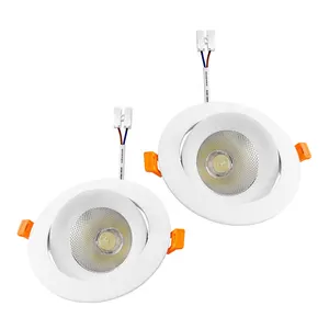 Rotatable זווית Epistar LED עגול שקוע מנורת 20 w 12 w 7 w COB תקרת זרקור Led Downlight