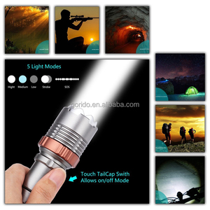 Rotación ajustable foco led linterna táctica para auto defensa militar - Product Image 6