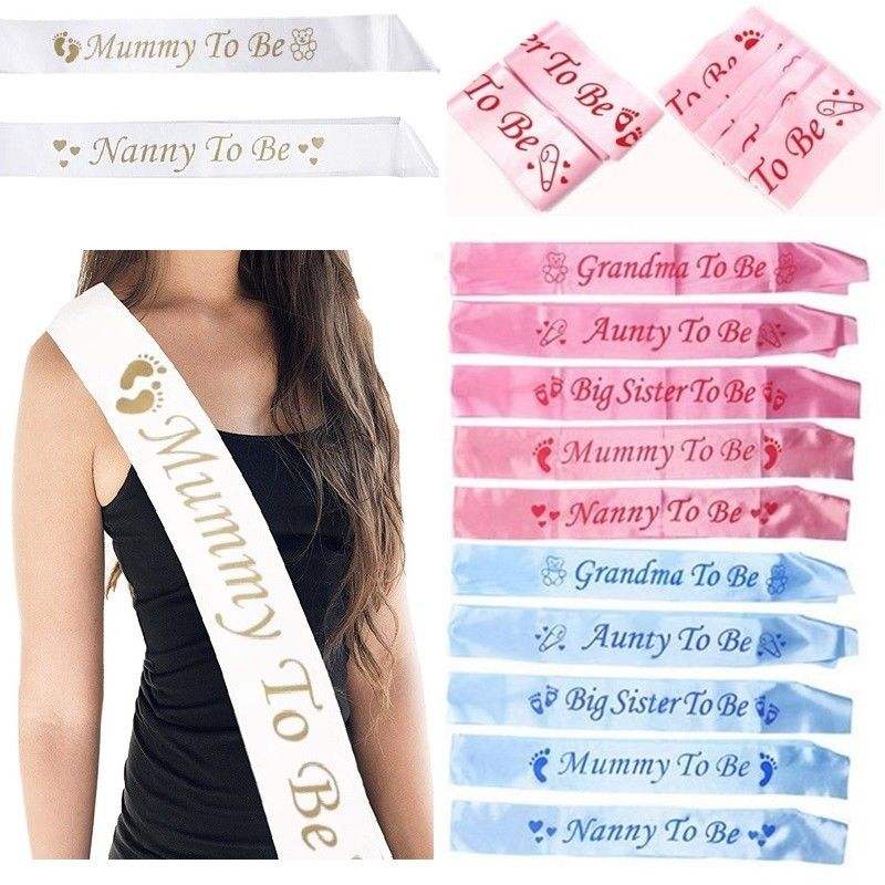 BABY SHOWER SASHES Mom Mummy to Be for Nanny Aunty Big Sister Grandma to  Be Sash